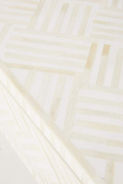Optical Inlay Coffee Table White 3
