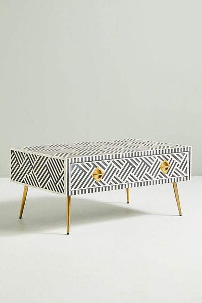 Optical Inlay Coffee Table Black 2