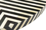 Bone Inlay Coffee Table Diamond Stripe Black 3