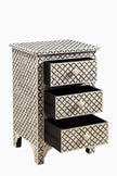 Tikdi Bone Inlay 3 drawers Nightstand black 3