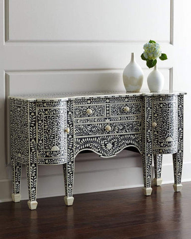 Bone Inlay Victorian Buffet Black 1
