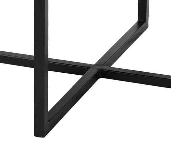 Bone Inlay Coffee Table Diamond Stripe Black