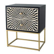 Bone Inlay Illusion 2 Drawers Bedside Table Black 2