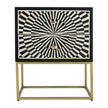 Bone Inlay Illusion 2 Drawers Bedside Table Black 1