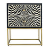 Bone Inlay Illusion 2 Drawers Bedside Table Black 1