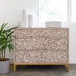 Floral Wood Inlay Chest of Drawers 1