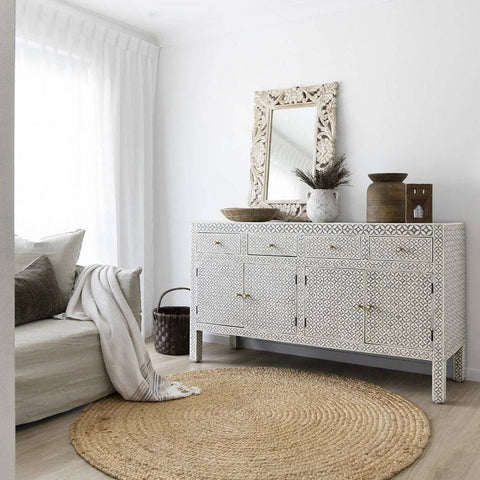 Celtic Bone Inlay Sideboard Grey 1