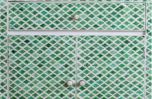 Color Bone Inlay Sideboard Green
