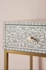 Bone Inlay Scroll vine Design 3 Drawers Console Grey 3