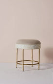Bone Inlay Scroll Vine Design 3 Drawers Console and Stool Grey 3