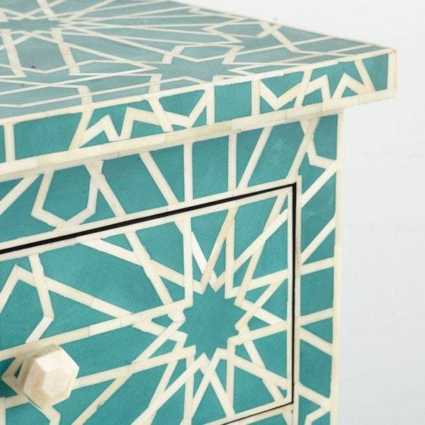 Marrakeesh Bone Inlay Chest Of 4 Drawers Green