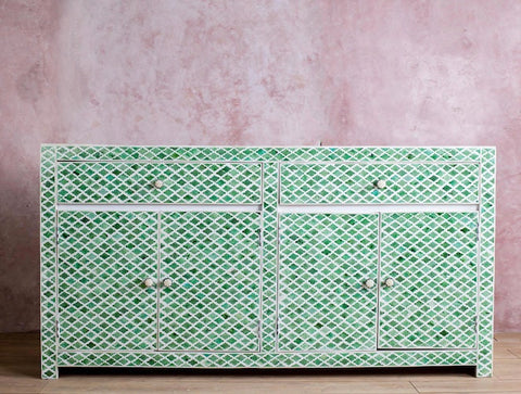 Color Bone Inlay Sideboard Green 1
