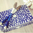 Bone Inlay Box Floral Design Light Indigo 2