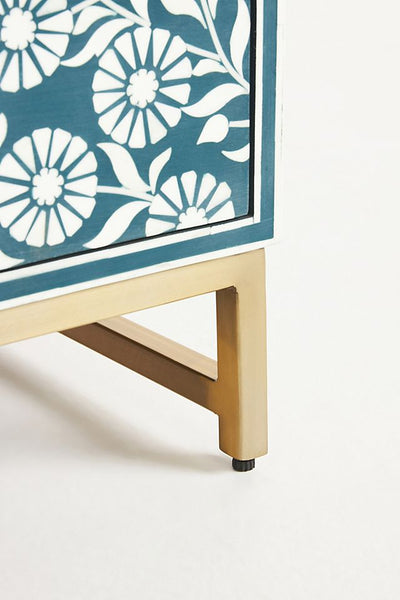 Lalita Bone Inlay Nightstand Teal Green