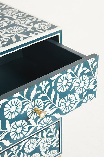 Lalita Bone Inlay Nightstand Teal Green
