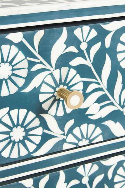 Lalita Bone Inlay Nightstand Teal Green