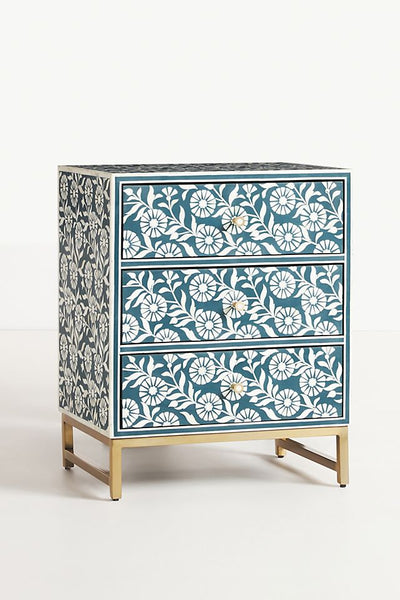 Lalita Bone Inlay Nightstand Teal Green
