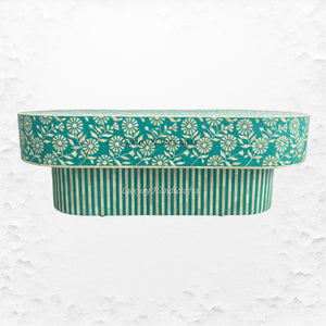 Luxury Laila Bone Inlay Coffee Table Teal Green
