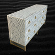 Optical Bone Inlay 9 Drawer Chest Grey Ready to Ship 3