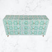 MOP Inlay Moroccan 9 Drawer Chest Green 2