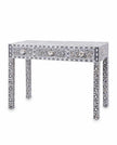 Grey Mother Of Pearl Inlay Floral 3 Drawer Console Table 1